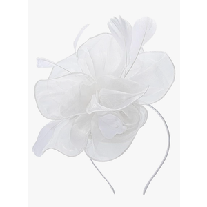 Fascinators Hat Feathers Cocktail Headband Tea Party Headpiece for Women White