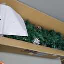 Christmas 4-Piece Set Wreaths and Wreaths Battery Box Powered LED Lights, Set of 2 Entrance Trees, White Lights, Green