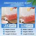 Hoolerry 4 Pack 0.8 & 1.35 Gallon Drink Dispenser for Fridge with Spigot Plastic Beverage Container for Juice Lemonade Iced Tea Water Refrigerator Drink Dispenser for Parties