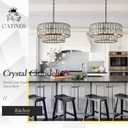 CATINER Black Crystal Chandelier 20" 6-Light Modern Semi Flush Pendant
Luxury Drum K9 Crystal Pendant Chandeliers,for Dining Room Foyer Living Room Bedroom Kitchen,E12 Base