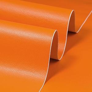 Amiya Orange Wallpaper Peel and Stick 15.7"×80" Orange Faux Leather Repair Contact Paper Self Adhesive Removable Waterproof Wallpaper for Couches, Furniture, Car Seats, Cabinets, Wall, Handbags