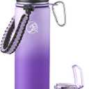 GOSWAG Insulated Sports Water Bottle, 24oz 2 Lids(with Straw/No Straw), Stainless Steel Water Bottles with Paracord Handle, Insulated Bottle with Double-Wall Vacuum Insulation