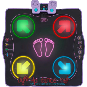 Light Up Dance Mat - Arcade Style Dance Games with Built In Music Tracks and Bluetooth Wireless Technology