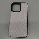 HAOPINSH for iPhone 15 Plus Wallet Case with Card Holder, White Leopard Cheetah Print Back Flip Folio PU Leather Kickstand Card Slots Case, Finger Grip Ring Double Magnetic Clasp Shockproof 6.7"