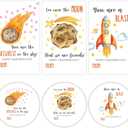 60 Pcs Happy Valentine's Day Stickers - Brightest & Moon & Blast - 30 Round & 30 Square Stickers, Gift Tags Labels Self-Adhesive, Valentine Labels for Gift Wrapping & Classroom - A01