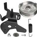 GY20986 Deck Drive Belt Idler Arm Plate Kit with 756-05034A Flat Idler Pulley Compatible with J-OHN Deere Lawn Tractors GY20986BLE GY20760BLE GY20629 34-109 280-242