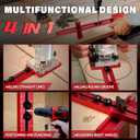 New 4 in 1 Router Milling Groove Bracket, Aluminum Alloy Router Circle Cutting Jig, Multifunctional RouterGuide for Cutting Circles, Adjustable RouterJig Tool for Woodworking (Rose Red)