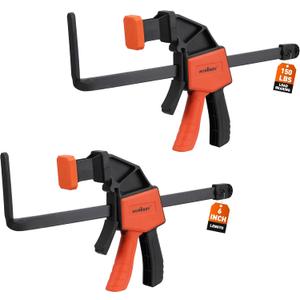 HORUSDY 2 Pieces Strong Hold Track Saw Clamps 6-Inch, Quick Release Track Saw Guide Rail Clamp for Woodworking, Circular Saw Guide Rail System, Durable with 150 LBS Load Limit & Easy Operation