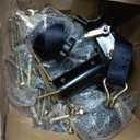 Ladder Rack Ratchet Straps with J-Hook (4PCS), 2" Black Round Tube Mount, 1.5" Wide x 7.5' Long Black Retractable Ratchet Tie Down Strap Roof Rack, 500 lbs Load Heavy Duty Cargo Buckle Rack Lock Strap