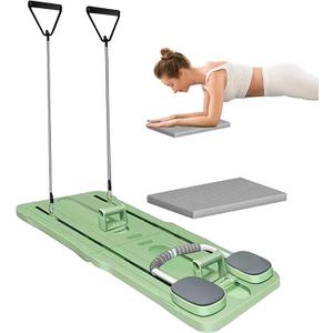 FBJAMZ Pilates Board Pilates Reformer Set Pilates Reformer Board for Workout Equipment At Home Plank Trainer Pilates Machine with Timer (Green)