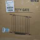 34" Extra Tall Baby Gate for Stairs, Auto Close Stroller Friendly Dog Gate Indoor for Doorways, Pressure Mounted 29"-40" Wide Baby Gate, Easy Walk Through Gate for Children & Pets, White