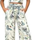 Ayzozuy Girls Floral 2 Piece Outfits Spaghetti Strap Cami Top and Wide Leg Pants Set for 8-9 Years