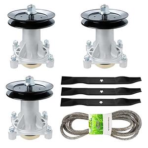 54" Deck Blade Spindle Rebuild Kit for Craftsman Husqvarna YTH2454 LGT2654 LGT2554, Replaces Spindle 187292 192870, Blade 187254, 147'' Belt 196103
