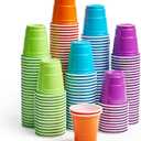 Lilymicky 300 Count 2 oz Plastic Shot Glasses, Mini Disposable Shot Cups, 2 oz Assorted Color Shot Cups for Parties, Shooting Games