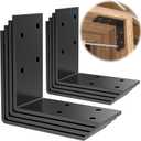 1.5x3x3 Inch Galvanized L Bracket, 8PCS 90 Degree Angle Bracket for Shelf, Iron Corner Brackets for Wood PostShelvesFurniture