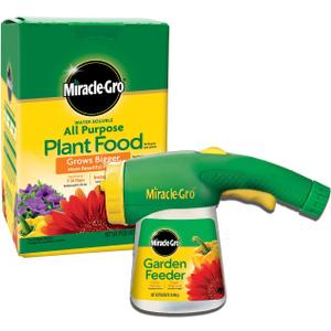 Miracle-Gro Water Soluble All Purpose Plant Food and Garden Feeder Bundle - Use on Flowers, Vegetables, Trees, and Shrubs, Plant Fertilizer Plus Hose-end Feeder for Outdoors