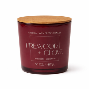 Glass Jar Candle Firewood + Clove 50 OZ 