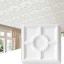 STICKGOO Drop Ceiling Tiles 24 x 24in, Waterproof, Premium PVC Ceiling Panels to Prevent Breakage, Pack of 12 Tiles Cover 48 Sq. Ft, White