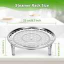 Steamer Rack for Cooking,Stainless Steel Steaming Rack,Steam Tray with Removable Legs for Instant Pressure Cooker Multi-functional Steamer Basket(Silver - 22cm)