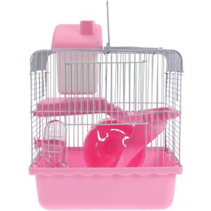 Laura Castle Luxury Hamster Cage & Habitat - Small Animal Enclosure (9.45 x 7.09 x 12.2 in) Includes All Accessories for Dwarf Hamsters, Guinea Pigs