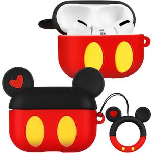 Boaretiu for AirPods Pro/Pro 2nd Generation Case - Cute Kawaii Red Heart with Keychain for AirPods Pro & Pro 2 Case Cover Funny 3D Soft Silicone Fun Cool for Girls Women Teens Boys