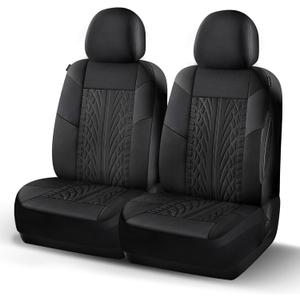 HChengkikz Car Seat Covers Premium Cloth, Washable Seat Covers, Car Seat Covers Front Seats, Elastic Fabric Airbag Compatible Automotive Comfort for Most Cars, Trucks, SUVs (Two Front, Black)