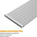 BBQ-PLUS 17'' x 6" Stainless Steel Infrared Emitter Plate and Cast Iron Grill Grates Replacement for Charbroil TRU-Infrared 2015 and Newer Commercial,Signature, Professional Series Gas Grill