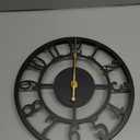 Wall Clock Battery Operated,Silent Non Ticking Modern Rustic Metal Small Clocks for Living Room/Bedroom/Office/Kitchen/Farmhouse Home Decor-10IN(Arabic Number-Black)