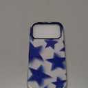 For iPhone 17 Pro Case, Retro Blue Stars Hybrid 2 Layer Hard Shell Silicone Protective Pattern Design Case