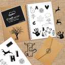 Lsushine Craft Ink Pad Stamps, DIY for Paper, Scrapbooking, Wood Fabric,Finger Ink Pads for Kids(Black-2)