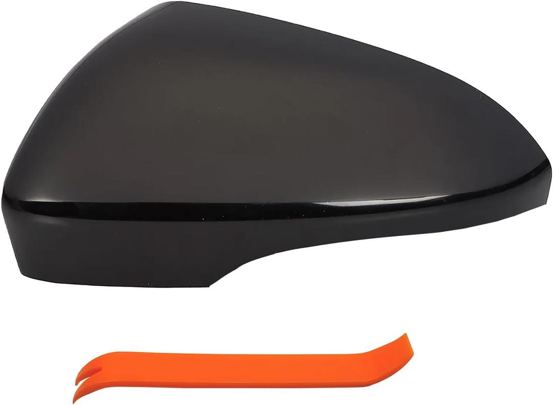 Left Driver Side Mirror Cover Cap Compatible with Ford Fusion 2013-2021 With Turn Signal Glossy Black (Not Fit SE Model)