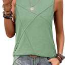 WIHOLL Women's Sleeveless Summer Crewneck Loose Fit Tank Tops, Size S