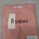 Ryaiwi Ribbed Short Sleeve Shirts for Women, Scoop Neck Fitted Womens Short Sleeve Tops Casual Basic Tshirt Trendy Outfits Dark Pink, XL