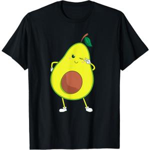Cute Avocado Art for Kids Men Women Funny Winking Fruit T-Shirt