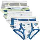 Burt's Bees Baby Toddler Boys' Underwear, Organic Cotton, Tag-Free Comfort Briefs, 4-5T