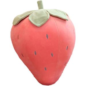 Cute Fruit Kids Pillow Stuffed Strawberry Plush Pillows Super Soft Girls Pillows Cushion Seat for Kids Toys (Pink,13.7''/35cm)1 Count (Pack of 1)