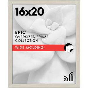 Americanflat 16x20 Picture Frame with Polished Plexiglass - Wide Picture Frames Made of Engineered Wood for Vertical or Horizontal Wall Display - Epic Collection - Light Wood