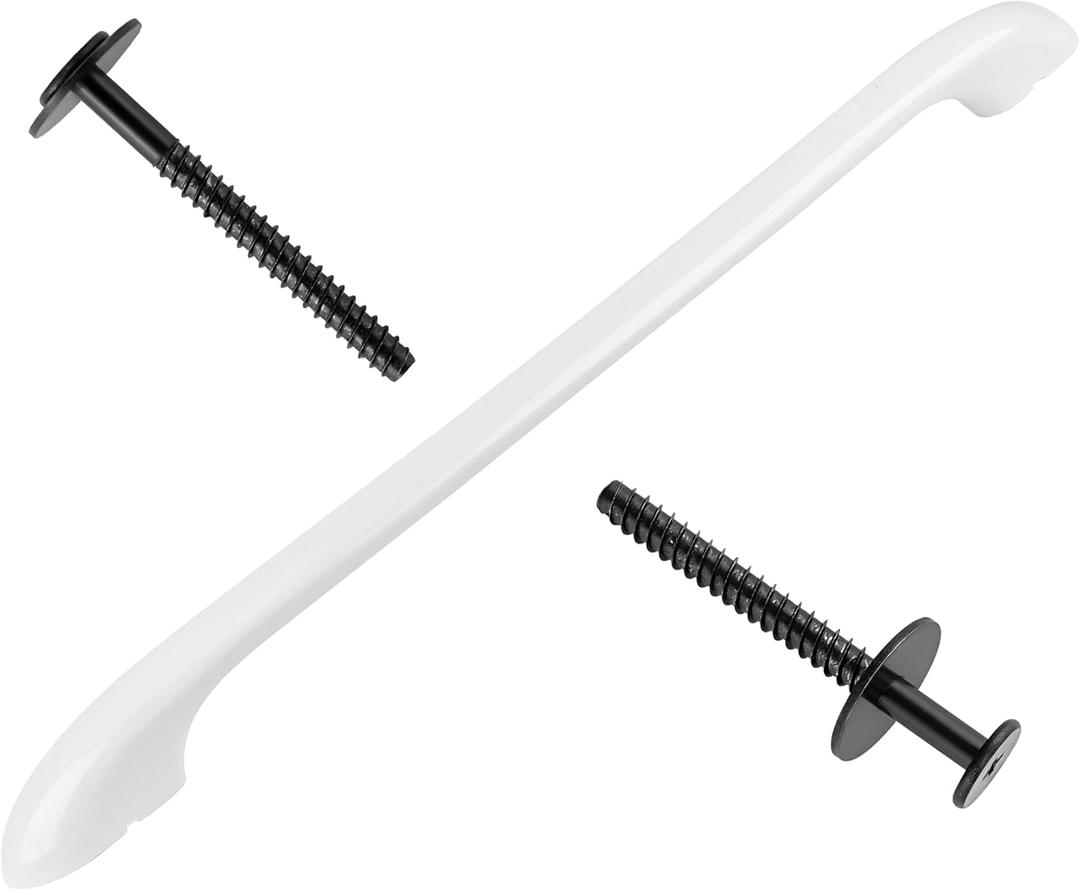316443601 Oven Door Handle Compatible for Ken-More Elec-trolux Frigi-daire Electric Oven Range Stove Handle Replacement with 2 * 316433300 Range Handle Screws/Ken.More Oven Handle (White)
