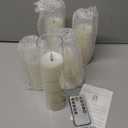 Flameless LED Candles with Timer 5 Pc Flickering Flameless Candles for Romantic Ambiance and Home Decoration Stable Acrylic Shell,with Embedded Star StringBattery Operated CandlesIvory