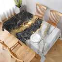 Worltoldb Marble Print Tablecloths Polyester Table Cloth for Kitchen Dinning Table Modern Washable Table Cover for Parties Wedding Picnic (White6)