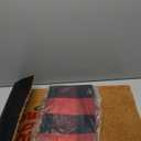 Christmas Door Mat Combo Set - 100% Coco Coir Welcome Mat + 28 x 43 Inch Red and Black Plaid Rug, New Year Holiday Christmas Collection Doormat for Front Porch Entryway Decor