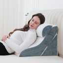 Wedge Pillow Headboard Orthopedic Bed Wedge Pillows Set 9&12&16&20 Inches Adjustable Memory Foam for Acid Reflux Relief Ergonomic Incline Reading Pillow for Back Pain