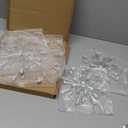 Hicarer 4 Pcs Starburst Wall Decor Bling Wall Art Crystal Teardrop 3D Hanging Rhinestone Radial Metal Artwork Modern Accent Sculptures Decorations for Living Room Home Office Bedroom(Silver)