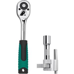 97258 3/8“ Tub Drain Removal Tool, Equipped With a 3/8" Ratchet Wrench, for Bathtub, Drains, Household Sewers, Bathroom Sink Drains, Kitchen Sink Drains, etc Plumbing Repairs ﻿
