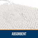 OLANLY Bathroom Rugs 30x18, Extra Soft Absorbent Chenille Bath Rugs, Rubber Backing Quick Dry, Machine Washable Bath Mats for Bathroom Floor, Tub and Shower, Home Decor Accessories, Ivory