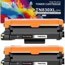 TN830XL High Yield Toner Cartridge Replacement for Brother TN830 / 830 XL to Compatible with HL-L2460DW DCP-L2640DW HL-L2405W HL-L2400D HL-L2480DW MFC-L2820DW MFC-L2820DWXL Printer (Black, 2-Pack)