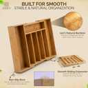 Bamboo Kitchen Utensil Drawer Organizer for Silverware | 100% Natural Expandable 14-20 Inch Kitchen Drawer Organizers for Utensils | Non-Slip Base | Screwed Joints for Long-Lasting Durability