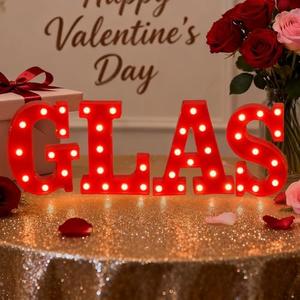 Galentine's Day Decorations Lighted, GALS LED Letter Lights Galentine's Day Lights up Sign Valentine Lighted Decorations for Ladies Girls Galentines Day Party Table Wall Decor Supplies