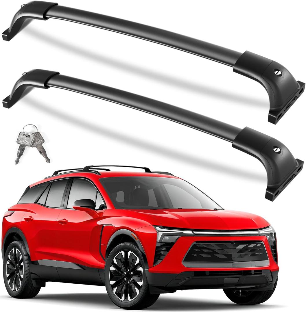 KINGGERI 300lbs Lockable Roof Rack Cross Bars Compatible with Chevy Chevrolet Blazer EV 2024 2025 2026, Heavy Duty All Aluminum Crossbars Rooftop Cargo Basket Luggage Kayak Canoe Snowboard Bike, Compatible with Blazer EV RS AWD 2024 2025 2026