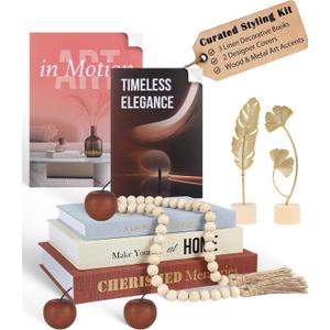 Decorative Books for Home Decor & Fake Books for Coffee Table Decor, Complete Aesthetic Set with 3 Faux Books for Decoration & Accents for Neutral Living Room Decoration & Bookshelf Decor